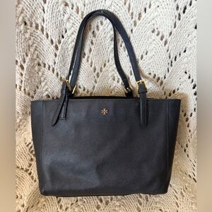 Tory Burch Black Tote with Gold Accents